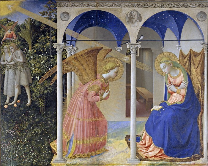 Fra Angelico 的油画杰作_Annunciation MA3135, 绘画, 油画, 肖像