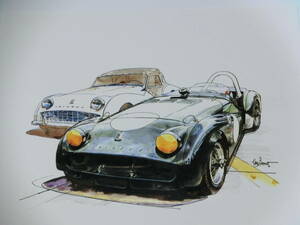 Bowイラスト-064/Triumph TR-3A / トライアンフTR-3A //最後の1枚/新同極美