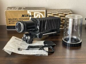 Nikon ニコン Nikkor-Q 135mm F4 Bellows Focusing Attachment Model II (for F) セット ベローズ ヴィンテージ 接写 元箱
