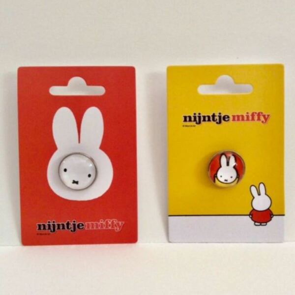 【ミッフィー★ピンバッジピンズ】オランダ製2種類2個セットペア★nijntjemiffy