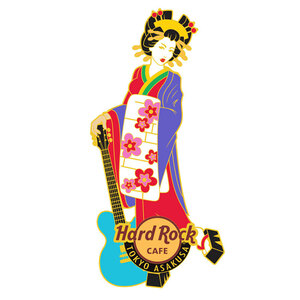 ★HARD ROCK CAFE★ハードロックカフェ★浅草 限定　ピンバッジ★花魁 ガール　ギター　浅草寺　三社祭