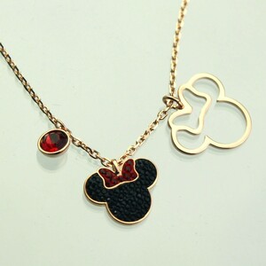 Swarovski Ожерелье подвеска Ladies Minnie Mickey 90th Anniversary Rose Gold/Black Swarovski 5429090