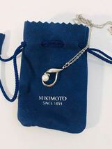 １円★ ミキモト MlKIMOTO パールネックレス 保存袋付 M刻印有 used レディースブランド 真珠ネックレス_画像1