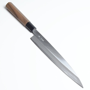 [新品 土佐打刃物] 柳刃包丁（刺身包丁） 磨き 片刃 刃渡り24cm