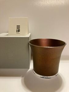 酒器 日本製 焼酎グラス 朝顔 酸化発色 三作 ステンレス 非売品