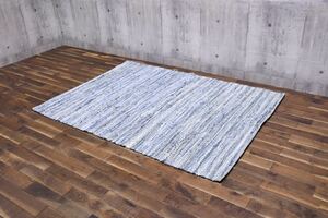 AKC13n 展示 未使用品 INDIA インド製 DENIM デニムラグ 180×130cm ラグカーペット ラグマット ヴィンテージスタイル 絨毯 カーペット