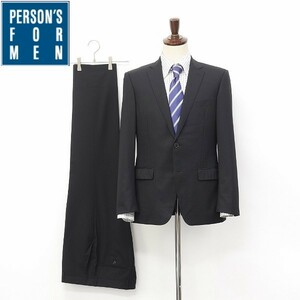 *PERSON'S FOR MEN/ Person's for men 2 pants 2 button suit black A5