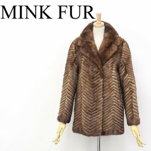 ◆FUR CANADIA/ファー カナディア ミンクファー 毛皮 ハーフ コート ブラウン 9