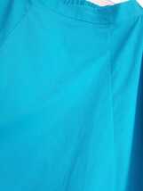 ☆美品レディースViSビス鮮やかターコイズブルーイレギュラーヘムスカートMフレアロングスカート楽ちんウエストゴム綺麗め上品カジュアル☆_画像3