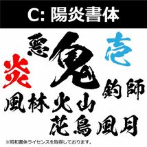 縦文字もOK 高級 反射 社名 オーダーメイド 鬼 毛筆 書体 5枚 文字 ステッカー オリジナル 10cm×55cm 以内 車 トラック 日本語 (8)_画像4