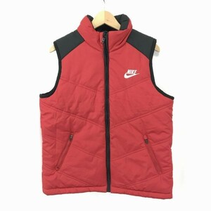 NIKE/ナイキ★中綿ベスト【子供10-12・M/赤】ジップアップ/スポーツウェア◆BG68