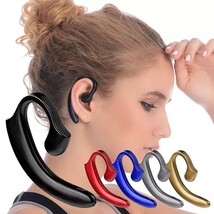 イヤホン　Bluetooth　ワイヤレスイヤホン 耳掛け型　イヤフォン イヤホンマイク 片耳　USB 充電 高音質 超軽量　テレワーク ブラック　21_画像3