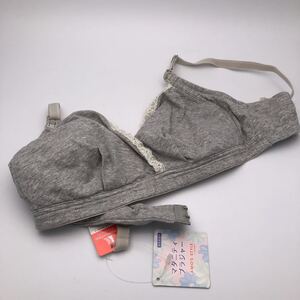 M トリンプ 86-94 マタニティ ブラジャー グレー 無地 白レース アモスタイル 産前 産後 新品 妊娠 ブラ