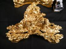 【収集品】彫り物　純金箔　木製　仏壇　天女　伝統　手彫品　芸術品　装飾品（V）　3142　M_画像2