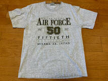 90s USA製 米軍 三沢基地 アニバーサリー アメリカ空軍 USAF Tシャツ エアフォース U.S.AIR FORCE 霜降りグレー_画像1