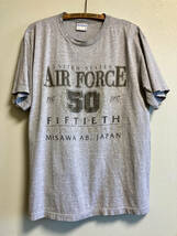 90s USA製 米軍 三沢基地 アニバーサリー アメリカ空軍 USAF Tシャツ エアフォース U.S.AIR FORCE 霜降りグレー_画像10