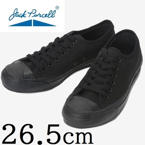 新品 CONVERSE ジャックパーセル 26.5cm ブラックモノクローム / JACK PURCELL CANVAS コンバース 黒 BLACK MONOCHROME ローカットの画像1