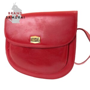 BALY Bally Vintage Red Gold Кожаная диагональная сумка через плечо Pochette Ladies 102595, зубы, Барри, Мешок, мешок