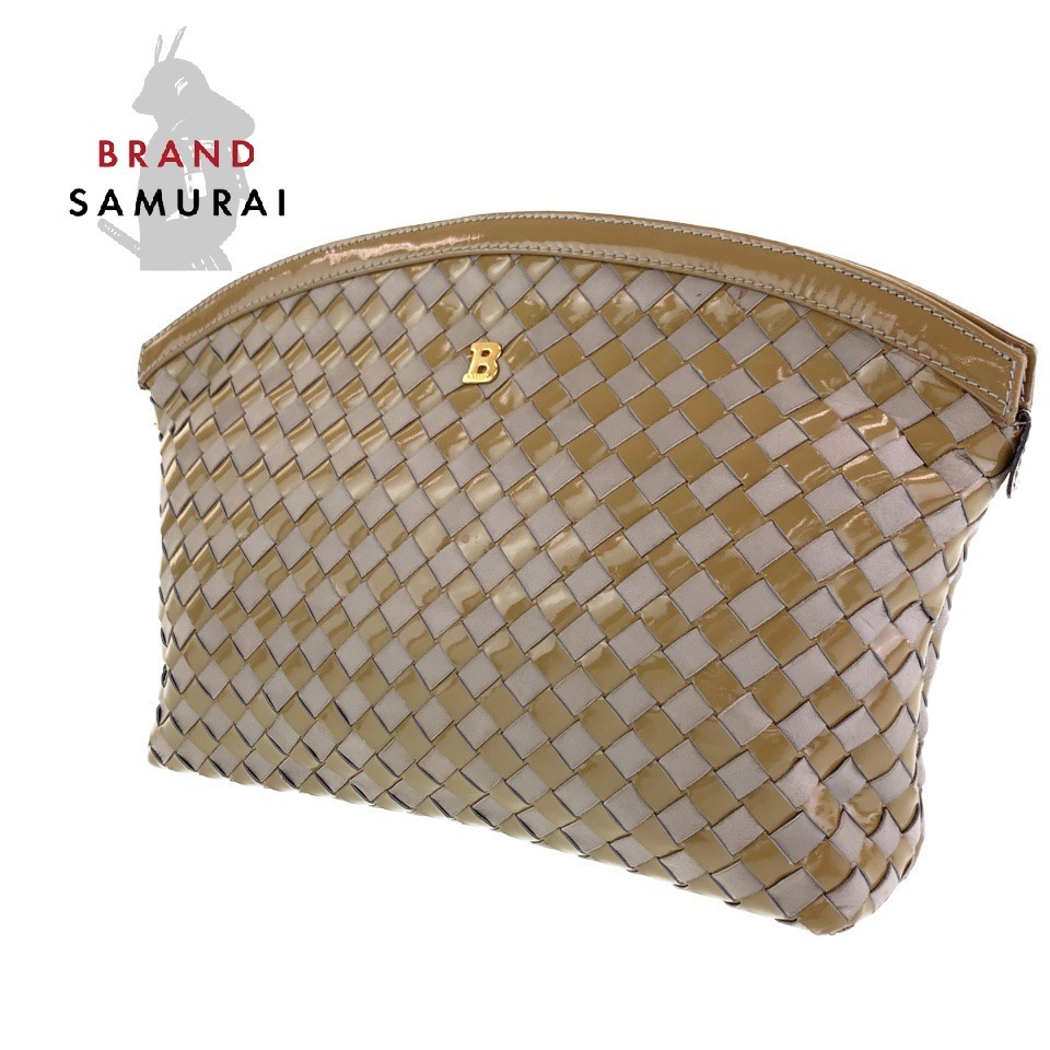 20221109【BALLY】バリー バッグ クラッチバッグ BATUR グレー レザー