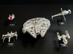  fine mold Star Wars 1/144 millenium Falcon painted final product +ef toys vehicle collection 4 machine set 