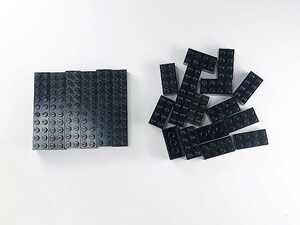 F321　LEGOバラパーツ　黒　2 x ～ブロック系　まとめて大量㎏