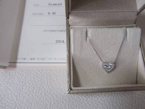ポンテヴェキオ ダイヤが綺麗に輝くハートネックレス 0.46ct K18WG製 18万《訳有USED