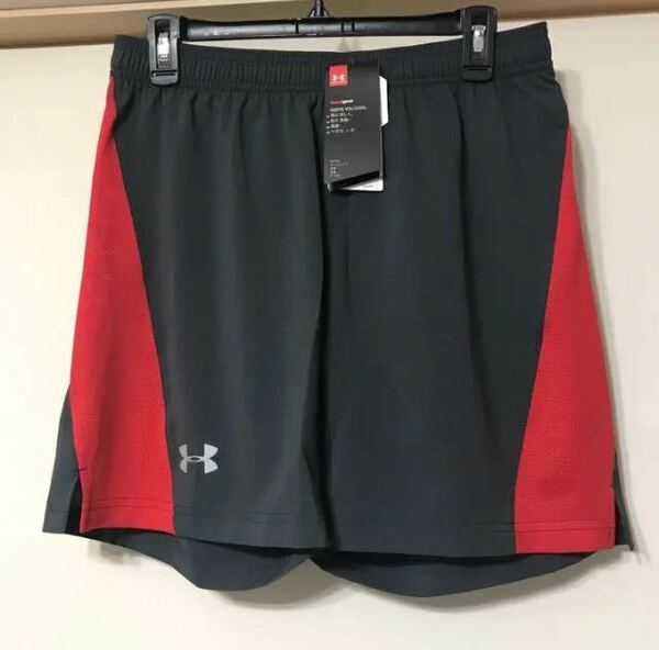 ランニングパンツ アンダーアーマー (L) グレーレッド Under Armour 