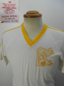 　80s USA製　Ｔシャツ　Ｓ　黄色　チアリーダー　アメカジ　古着　a446