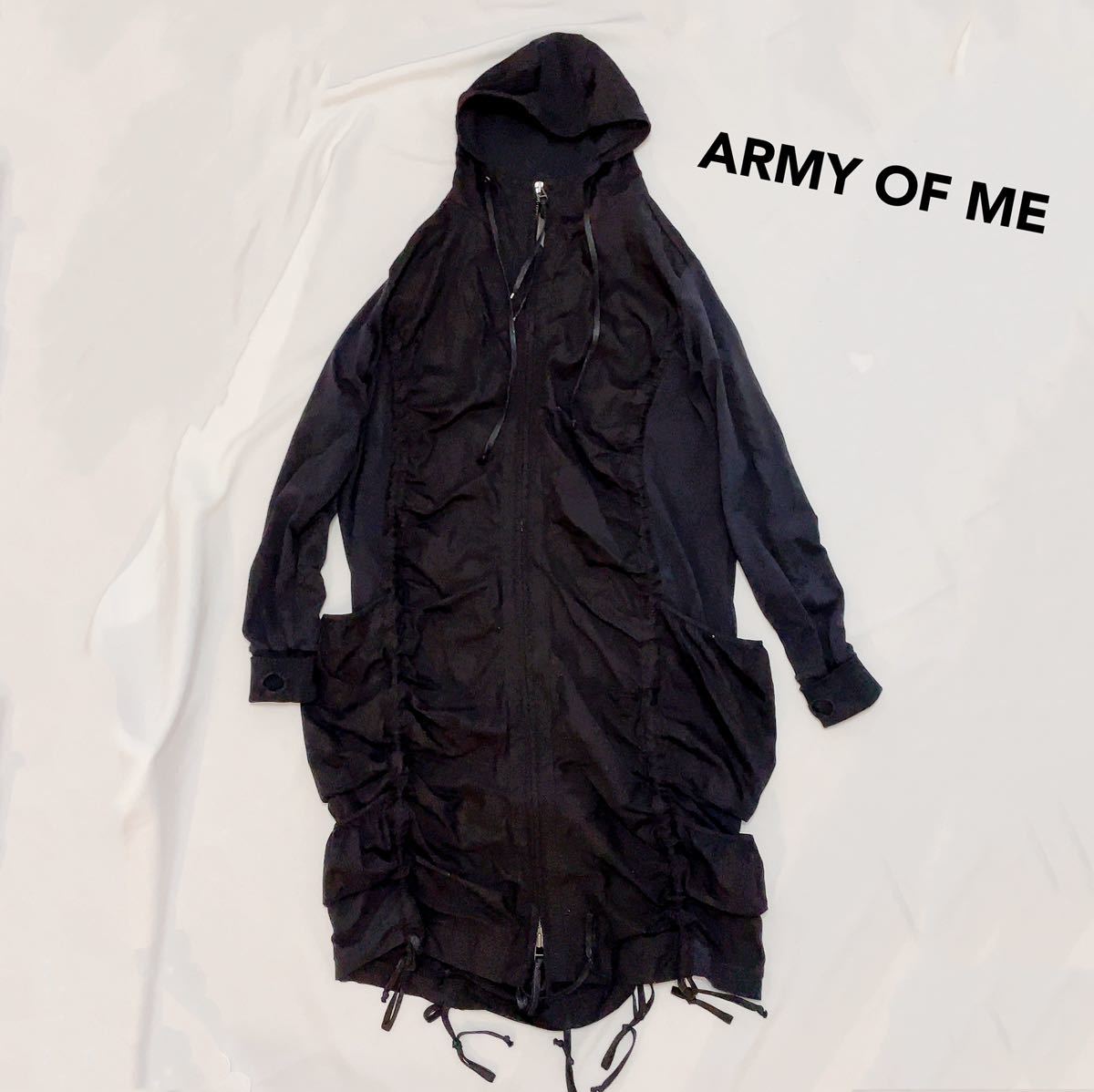 未使用 army of me リネンフードジャケットカーディガン-