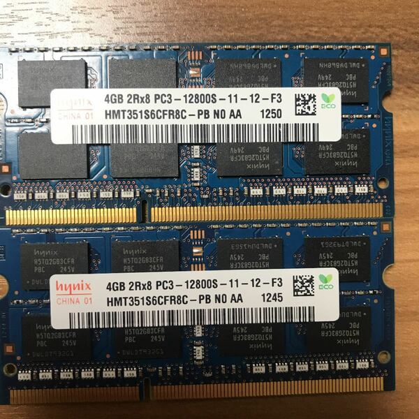 hynix DDR3 1600Mhzノート用メモリ4Gx2