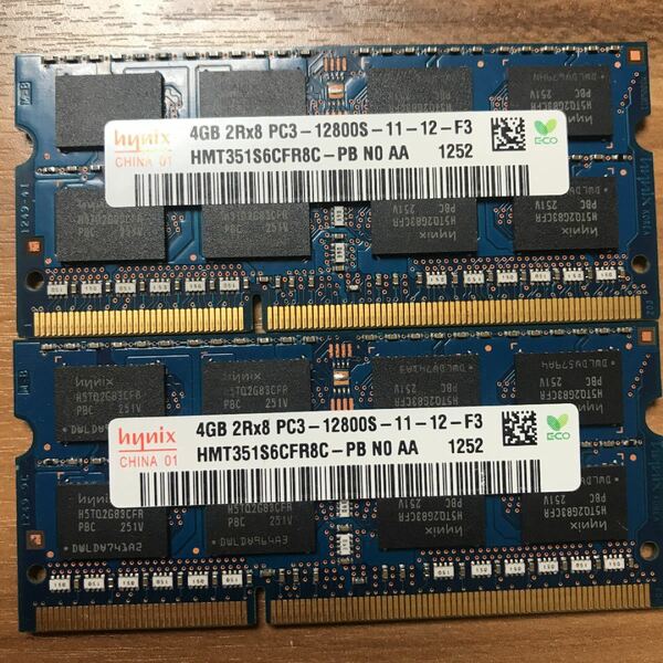 hynix DDR3 1600Mhzノート用メモリ4Gx2