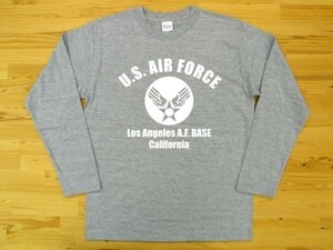 U.S. AIR FORCE 杢グレー 5.6oz 長袖Tシャツ 白 2XL 大きいサイズ ミリタリー エアフォース アメリカ空軍