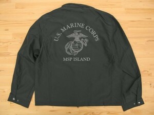 U.S. MARINE CORPS 黒 ジャケット(ソリッド) グレー 4XL フライトma-1ミリタリー USMC マリーン