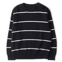 SOPHNET.SHRINK WOOL BORDER CREW NECK KNIT / soph uniform experiment ソフネット紺M_画像2