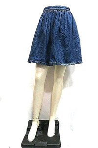 [ used ]miu miu MiuMiu skirt reti-s Denim skirt blue knees on height size 36