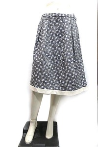 【中古】Lelian レリアン スカート 膝丈 総柄 サイズ13+ 大きいサイズ 日本製