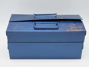 ★sa1200　ツールボックス　2M-350　ブルー　スチール製　工具箱　2段　青　道具箱　収納ボックス　昭和レトロ　アンティーク★