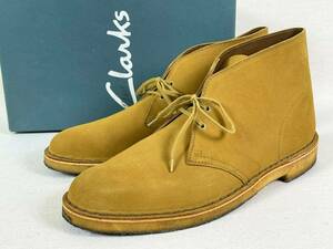  rare { Mint Condition / Made in England } 90s finest quality goods [CLARKS Britain made mustard beige desert boots suede 9.5 Vintage ]