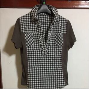 チェック ポロシャツ