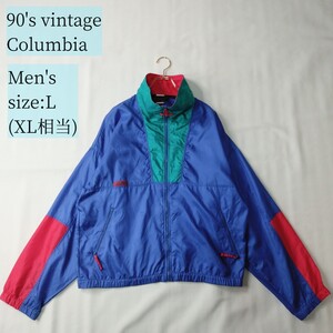 ヴィンテージ 90'sコロンビア ナイロンジャケット XLサイズ マルチカラー