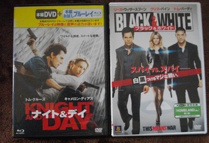 「ナイト＆デイ」 「ブラック＆ホワイト」 　 レンタル版　　DVD　２本セット　 中古　 　 送料無料　　18