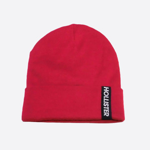 *SALE*Hollister/ Hollister * acrylic fiber Logo knitted Beanie (Red)