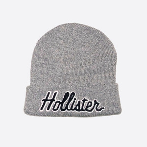 *SALE*Hollister/ Hollister * up like Logo acrylic fiber knitted Beanie (Heather Grey)