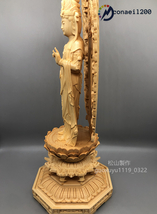 最新作 総檜材 木彫仏像 仏教美術 精密細工 聖観音菩薩立像 仏師手仕上げ品 高さ40cm_画像2