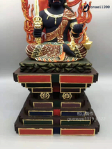 最新作 総檜材 木彫仏像 仏教美術 精密細工 仏師で仕上げ品 切金 彩色不動明王座像 高さ37cm_画像9