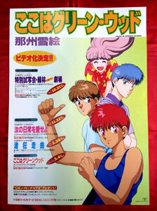 B2サイズポスター ここはグリーン・ウッド OVA発売告知用 非売品 当時モノ 希少　B195