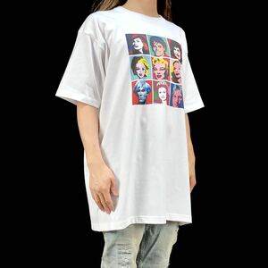 新品 アンディウォーホル ポップアート風 マリリン マイケル エリザベス ジョンレノン 大きい オーバー サイズ ビッグ Tシャツ 4XLサイズ