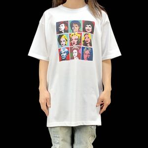 新品 アンディウォーホル ポップアート風 マリリン マイケル エリザベス ジョンレノン 大きい オーバー サイズ ビッグ Tシャツ XXXLサイズ