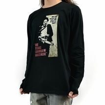 新品 レザーフェイス 悪魔のいけにえ テキサスチェーンソー ホラー スラッシャー 殺人鬼 ロンT 長袖 Tシャツ Mサイズ タイト スリム ビッグ_画像3