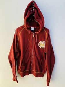 【人気】ellesse/エレッセ　パーカー　赤／レッド 　メンズ　M　ワッペン　NEW YORK　アメリカ　古着　K1634